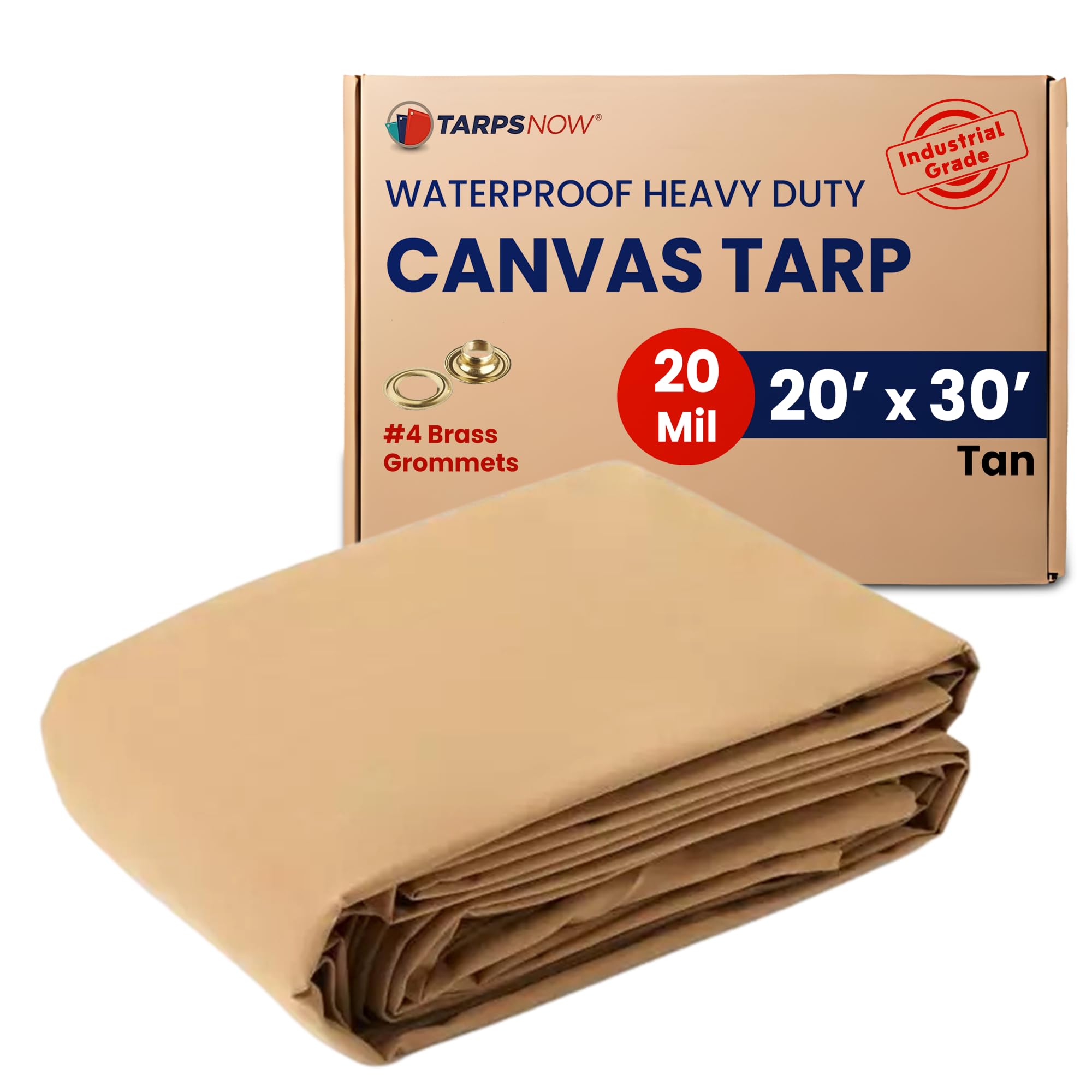 nebenjob tarp Tarps Now 20x30 Feet Waterproof Canvas Tarp|20 MIL Commercial Grade, Heavy Duty, Tear-Resistant, Rustproof Brass Grommets, Reinforced Edges| Ideal for Construction, Trucking, Manufacturing –Tan Color Category:Lenkertaschen_Klickfix and sun Farbe:Khaki+Sand Bianchi Impulso RC GRX