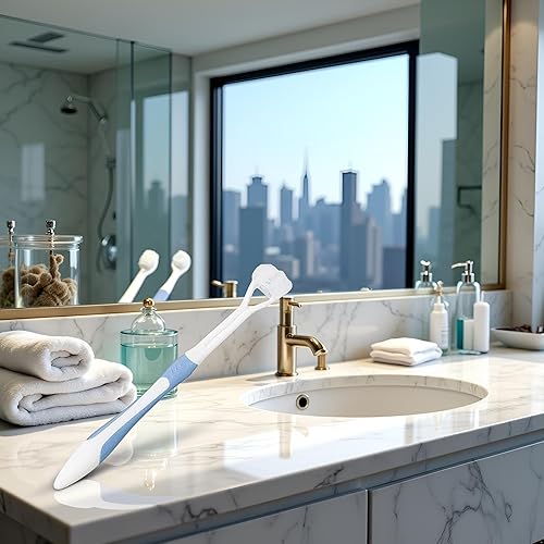 Miniatura 4 de Cepillos de dientes azules de 3 caras Cepillos de dientes manuales para adultos Cepillo de dientes de cerdas suaves para cepillos de dientes