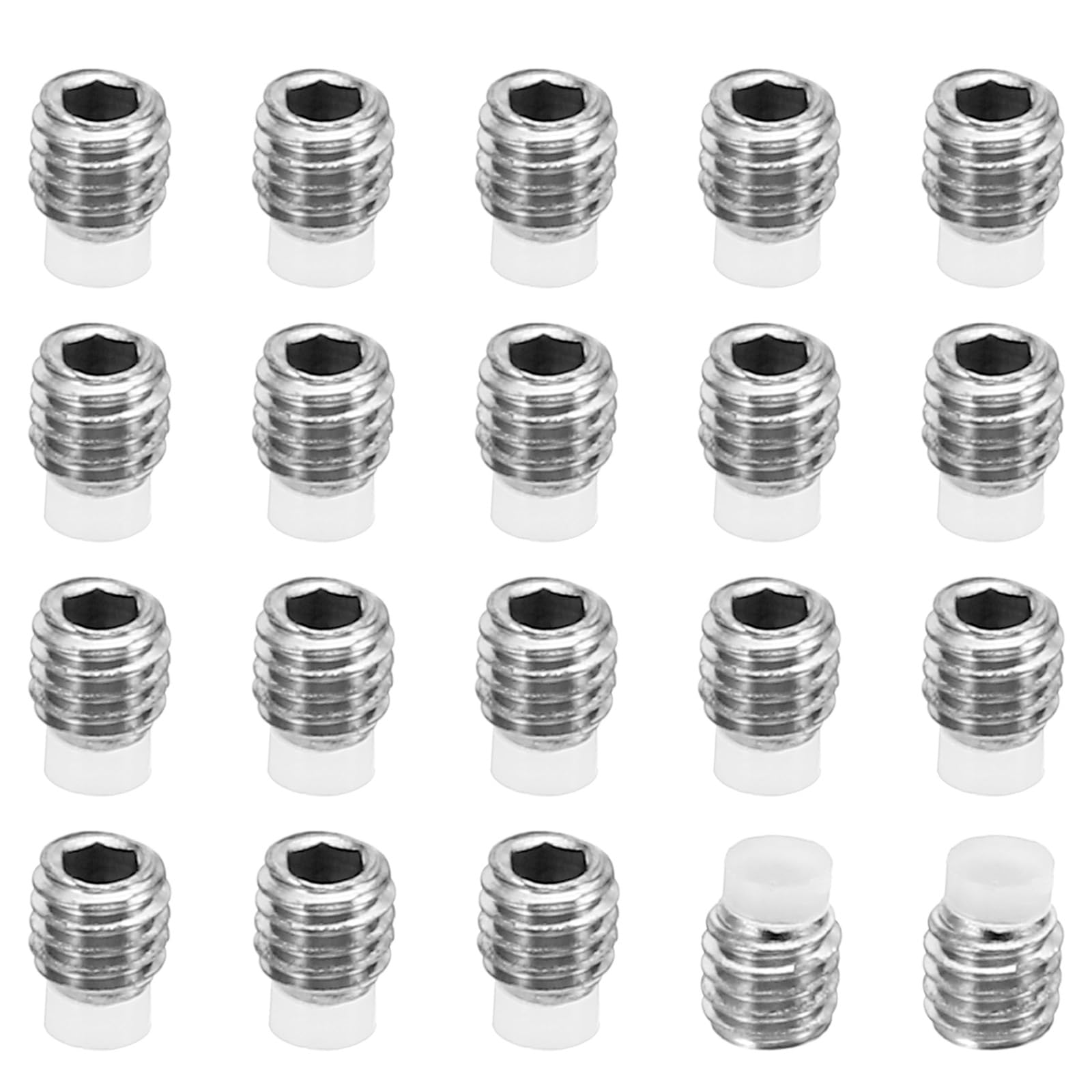 PATIKIL M3x3mm Nylon Tip Grub Screw, 20 Pack Metric Hex Socket Head Cup Point Anti Slip Set Screws Internal Hex Drive Hardware, 304 Stainless Steel