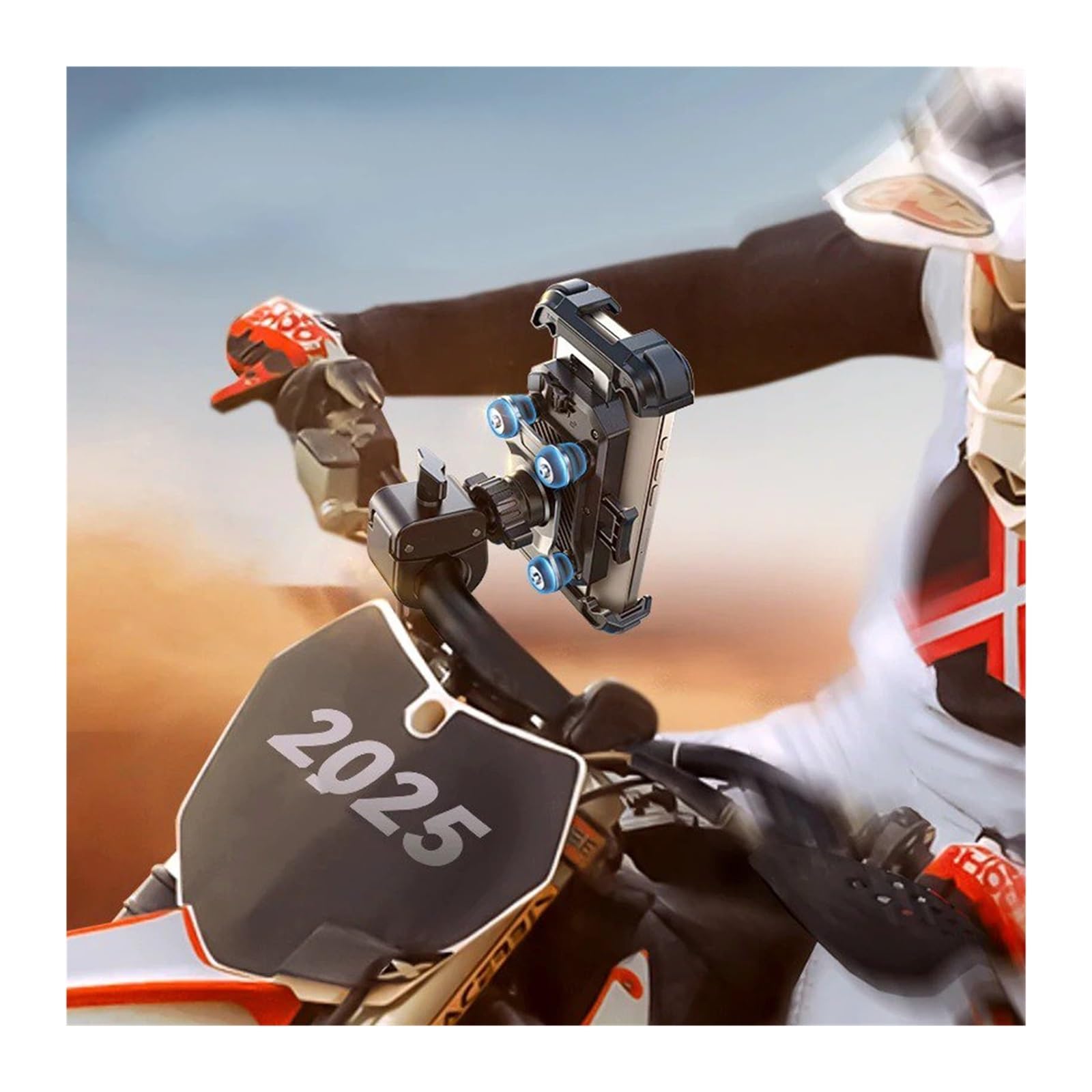Supporto Manubrio Supporto Per Telefono Da Moto Antivibrazione Manubrio Di Bicicletta, Funzionamento Con Una Sola Mano Vista A 360° Per Telefoni 4,7-7'' Supporto Telefono Moto