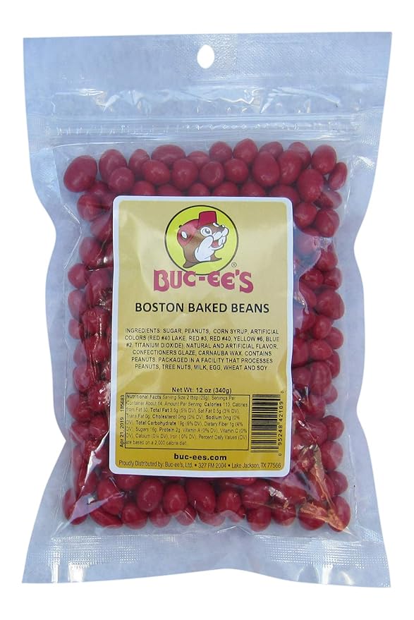 Bucee's Boston Baked Beans Red Candy Coated Peanuts in a Resealable