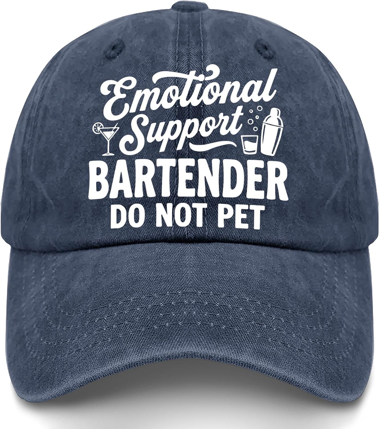 Emotional Support Bartender Do Not Pet for Womens Funny Washed Distressed Baseball Caps