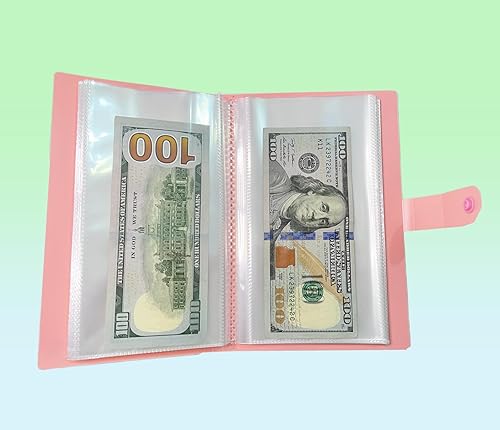 Miniatura 7 de Fundas transparentes para moneda de 50 páginas, libro carpeta para colección de papel moneda mundial, soportes portátiles para efectivo, soportes