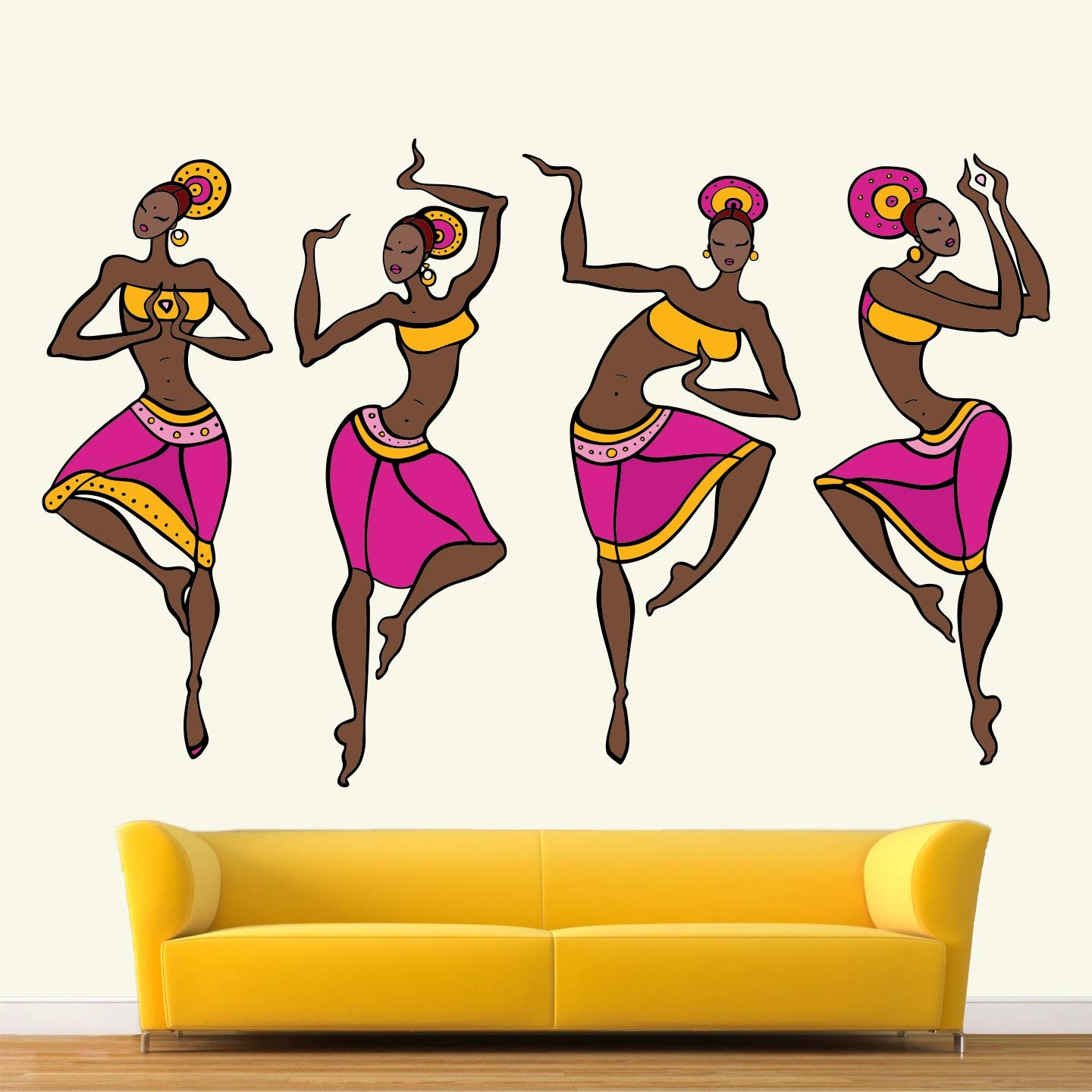 StickMe 4 Dancing - Tribal African - Women - Decorative - Creative - Colorful - Wall Sticker -SM744 (Multi Colour, Vinyl - 120cm X 50 cm) (B07WHT64SQ) Amazon Price History, Amazon Price Tracker