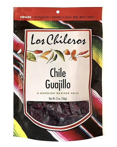 Los Chileros Guajillo Chile, entero, 2 onzas (paquete de 8)