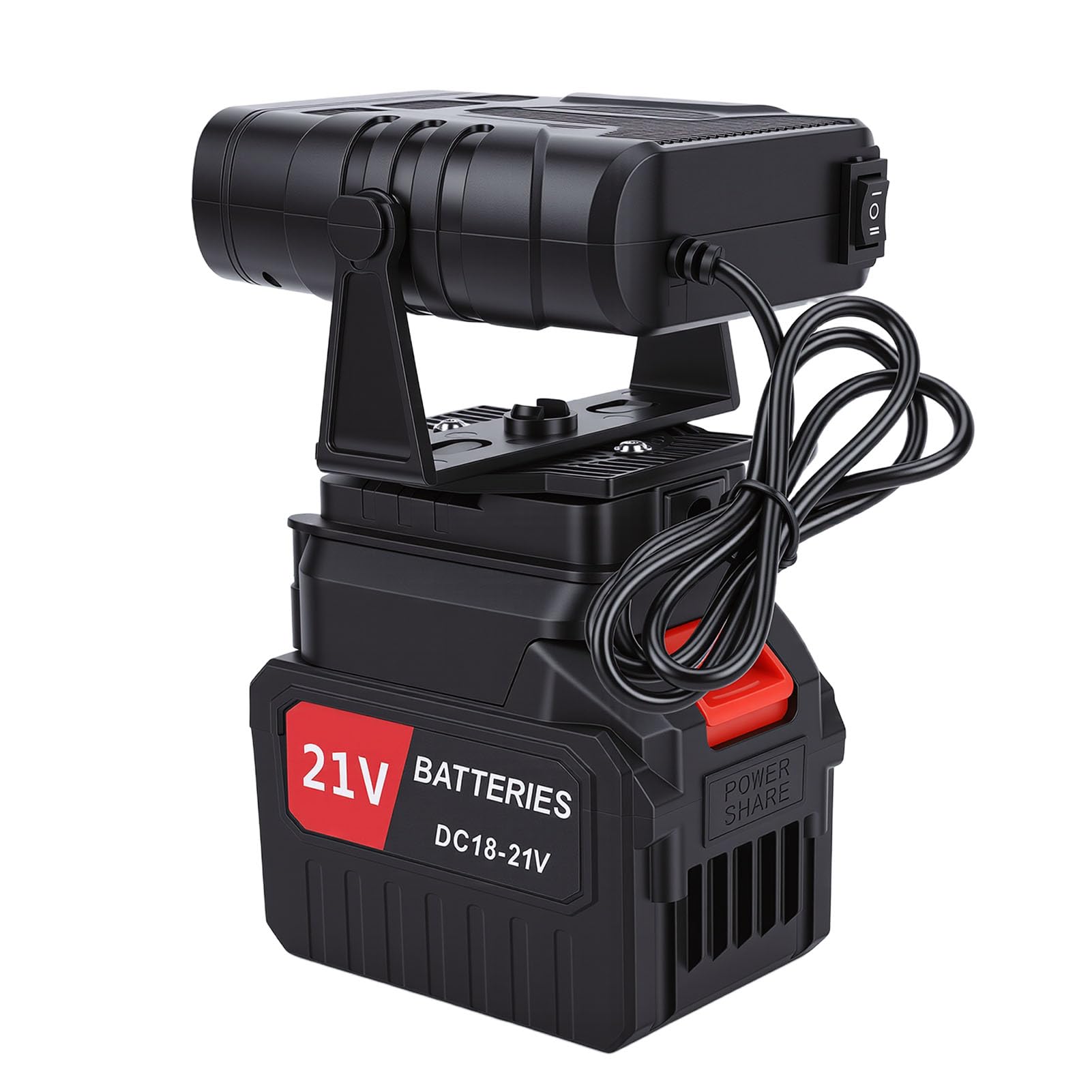 Sxhlseller Stufetta Portatile a Batteria con 2 Batterie Ricaricabili da 3,9 Ah, 2 Livelli di e Ventola Silenziosa da 30 DB per Campeggio, Tende, Uffici o Studi (Spina europea)