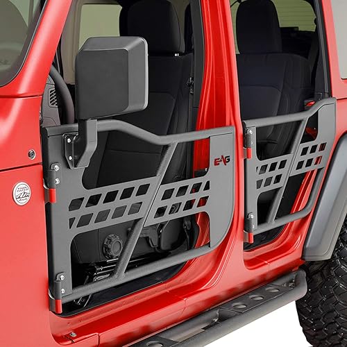 Miniatura 5 de EAG Puerta tubular Safari con espejo lateral para Wrangler JL 2018-2022 solo 4 puertas