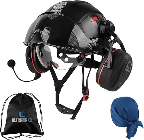 Miniatura 1 de Safety Helmet with Built-in Visor Ear Muffs Kits, Hard Hat with Vented Design, ANSI Z89.1 Certified, Ideal for Industrial and Construction