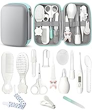 Baby Healthcare and Grooming Kit, Safety Newborn Nursery Baby Care Kit, with Hair Brush Comb, Nail Clipper, Thermometer, Pacifier Clip, Baby Registry Search, Baby Girl Boy Newborn Essentials