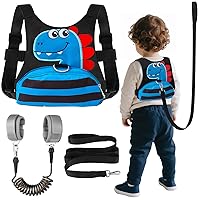 Vista 1 de Correa para niños pequeños - Arnés para bebé con eslabón de muñeca antipérdida para niños y niñas (azul + negro)