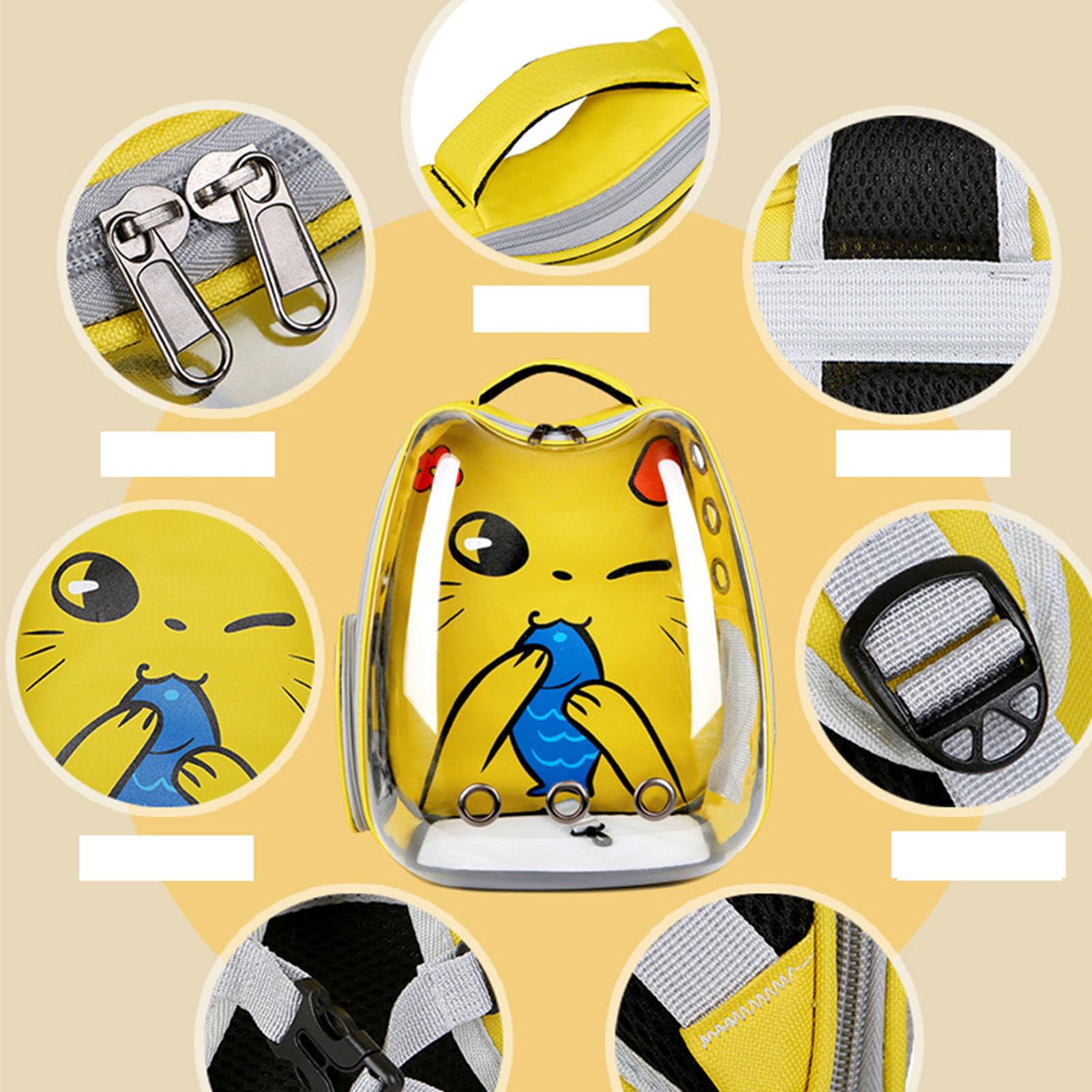 Zaino per trasportini per animali domestici, Borsa da viaggio per animali domestici, Borsa per zaino per animali domestici a bolle di capsula spaziale trasparente, Gabbia da