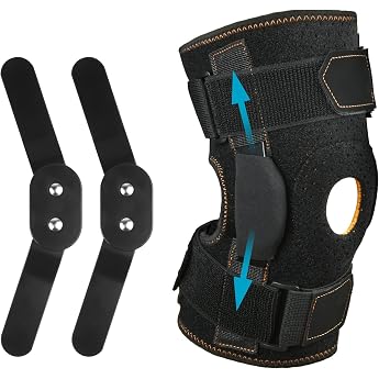 AOOWU Athletics Knee Support for Men and Women Adjustable Compression Bandage with Steel Plate Holder & Patella Gel Pads for Meniscus Tear Arthritis ACL Joint Pain Running Sports