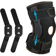 AOOWU Athletics Knee Support for Men and Women Adjustable Compression Bandage with Steel Plate Holder & Patella Gel Pads for Meniscus Tear Arthritis ACL Joint Pain Running Sports