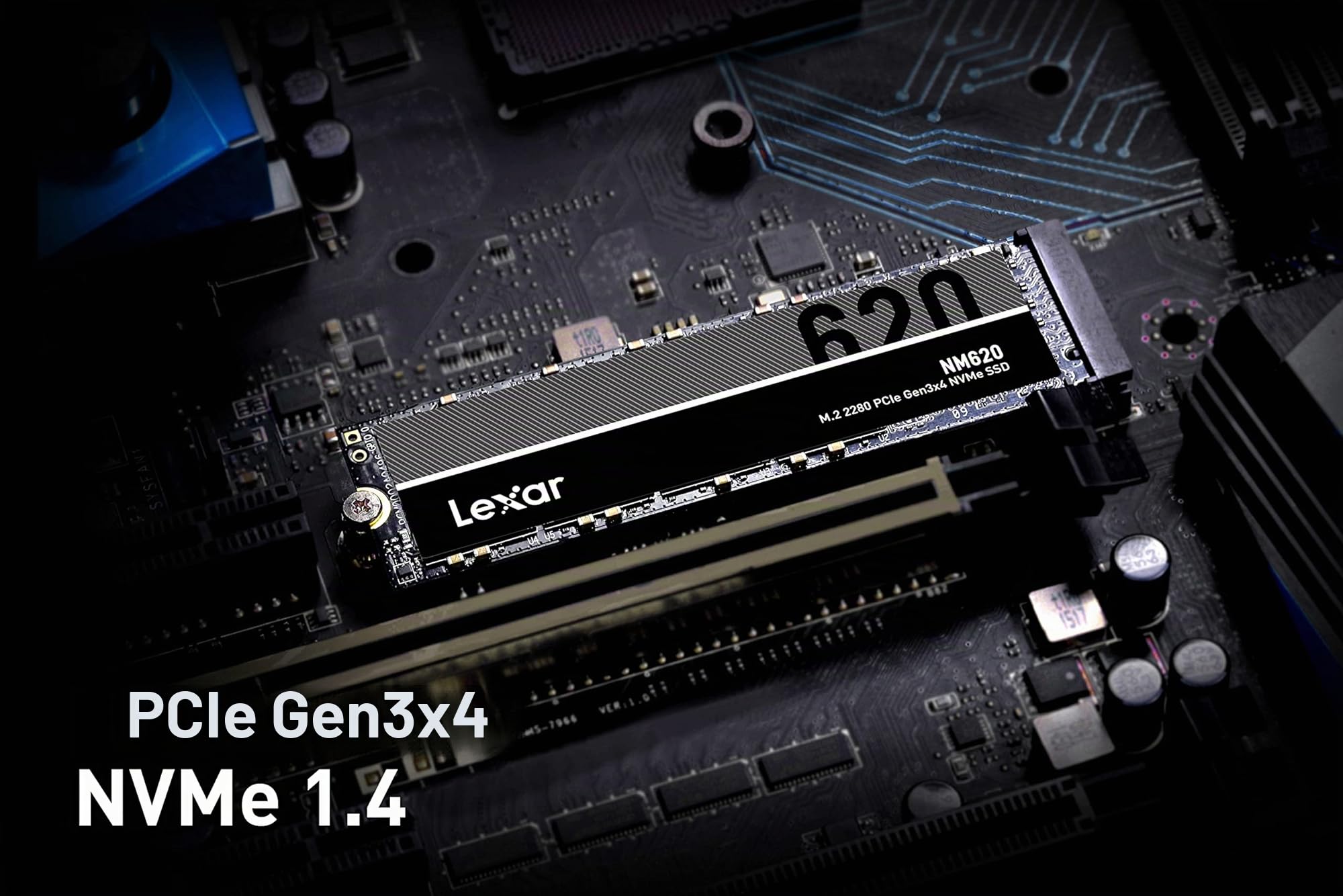 Lexar SSD 512GB, M.2 2280 PCIe Gen3x4 NVMe 1.4 SSD Interno, Hasta 3500 MB/s de Lectura, 2400 MB/s de Escritura, Unidad de Estado Sólido para Jugadores y Entusiastas de PC