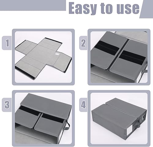 Miniatura 5 de Organizador y almacenamiento de sábanas de cama de 6 piezas, organizador plegable con manija de ventana etiquetada, cremallera, cubo gris, caja de