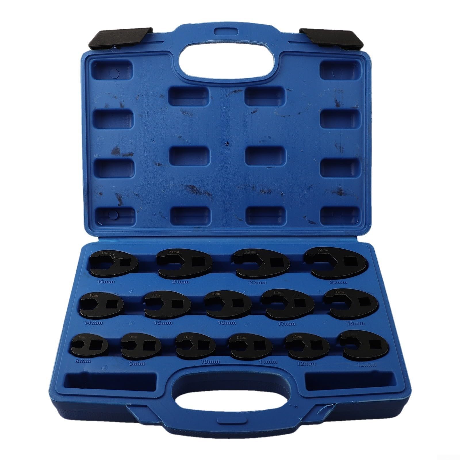 Zestaw 15 kluczy płasko-oczkowych metrycznych 3/8” 1/2” z napędem chromowanym, płaskich 8-24 mm, zestaw do napraw samochodowych