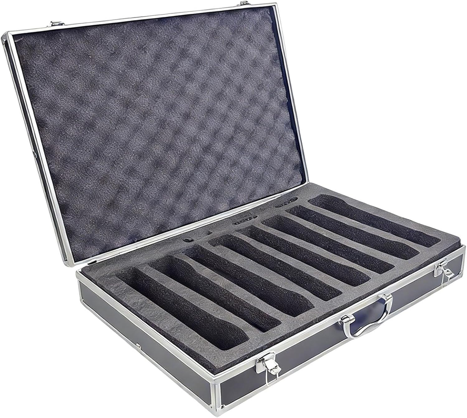 Microphone Case Accessories Broadcasting Aluminum Alloy Singing Storage Box Handheld Instrument Storage Case, Black