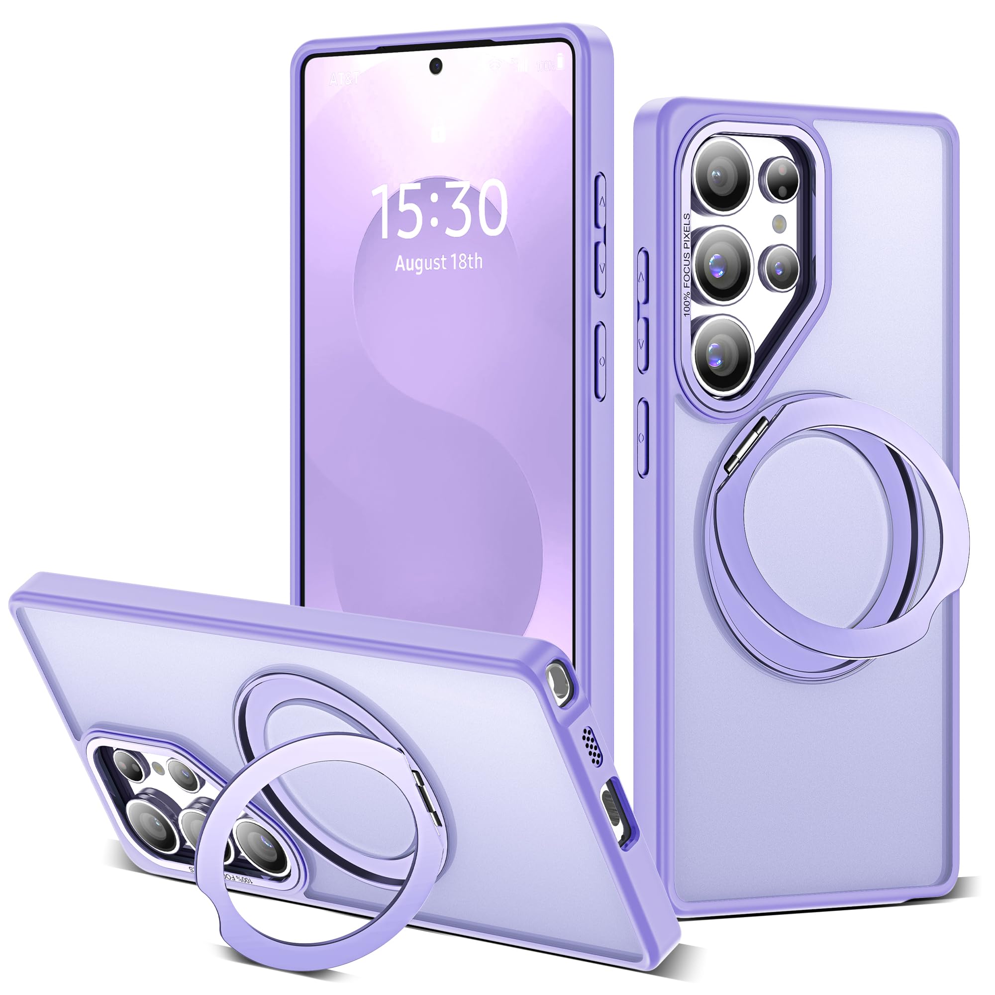 for Samsung Galaxy S25 Ultra Case with 360° Spin Stand,Purple