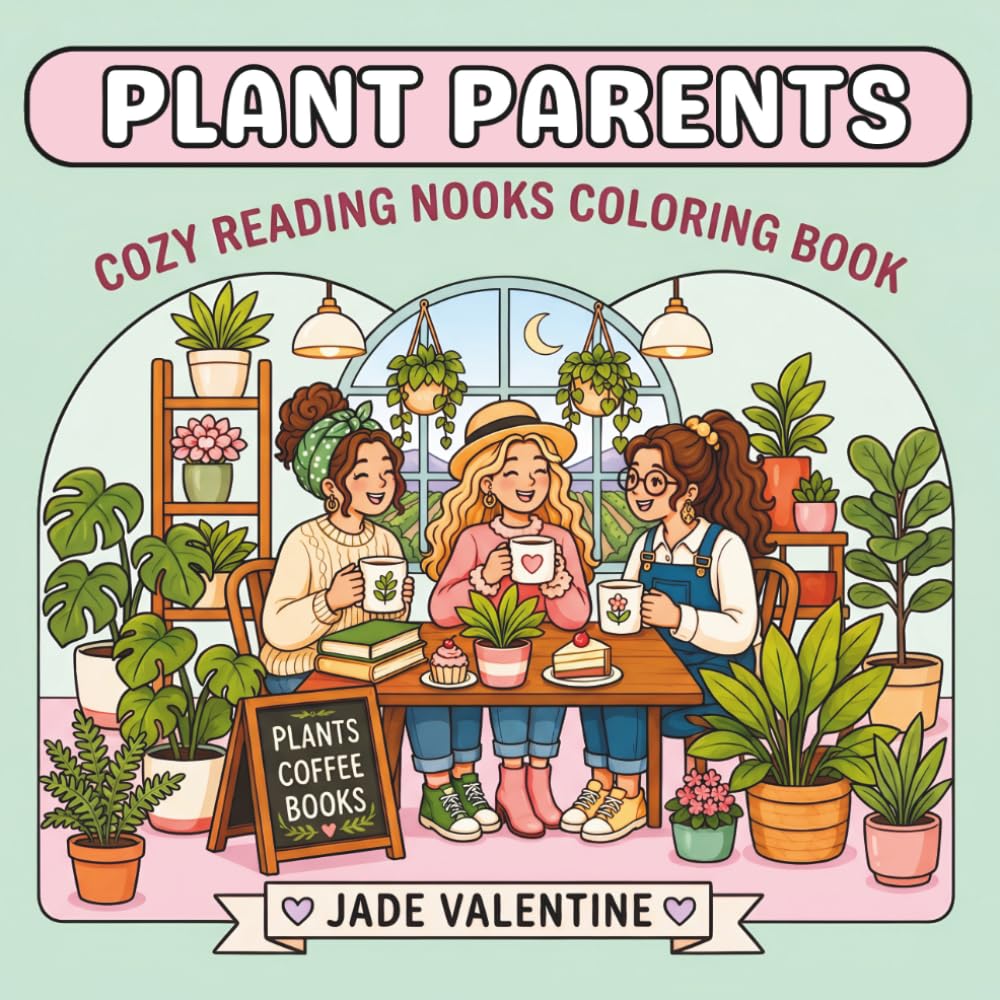 Plant Lovers Cozy Reading Nooks: Adult Coloring Book with Houseplants, Books and Botanical Relaxing Cozy Interiors (COZY BOOKISH NOOKS SERIES)