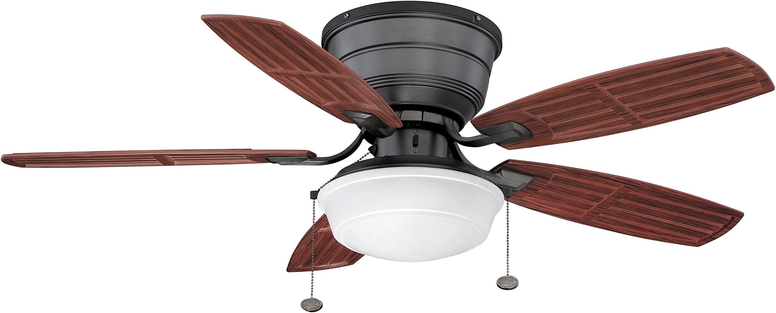 Litex BNH44NI5C1S Gannon Collection 44-Inch Ceiling Fan with Five ABS Mahogany-Blades and Single Light kit with Frosted White Glass