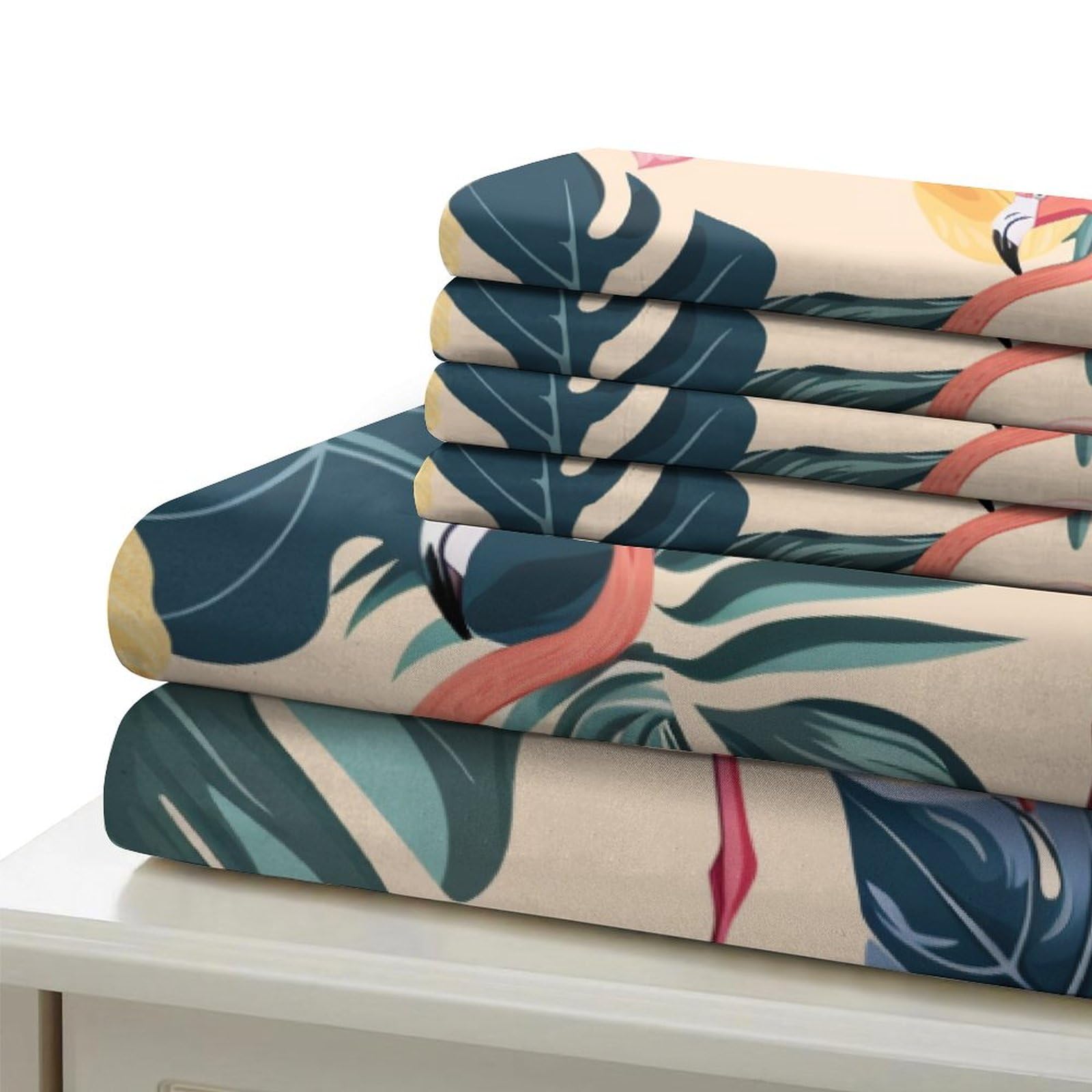 Stampato in 3D fenicottero Copertina Stampata Microfibra Disegnata Biancheria Da Letto Cura Facile Con 2 Federe,Double（200x200cm）, Per Adolescenti E Adulti