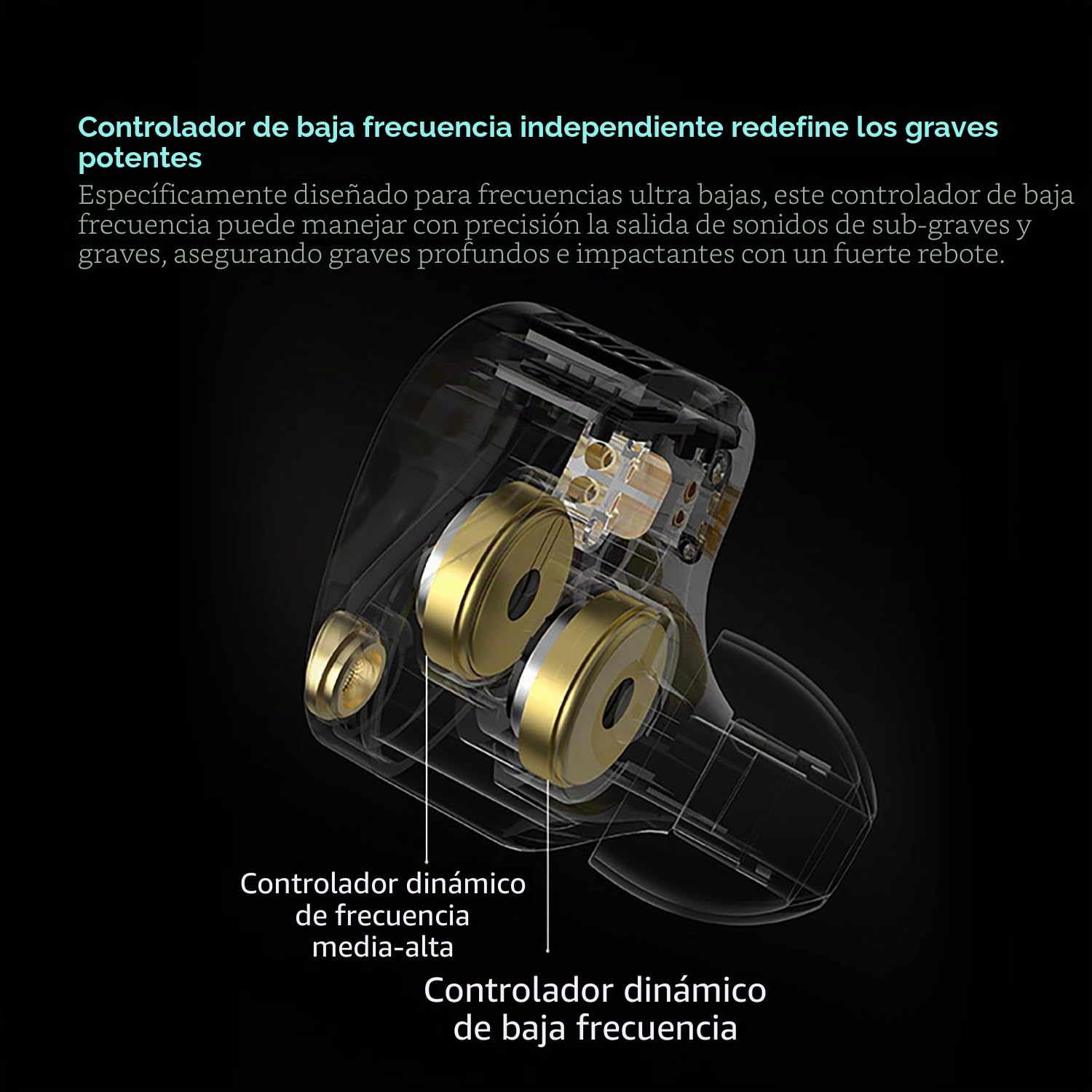 KZ Castor Pro - Monitor de oído de 5 tonos, auriculares de alta fidelidad mejorados, auriculares para juegos con controlador de doble dinámica, cable desmontable 2 pines