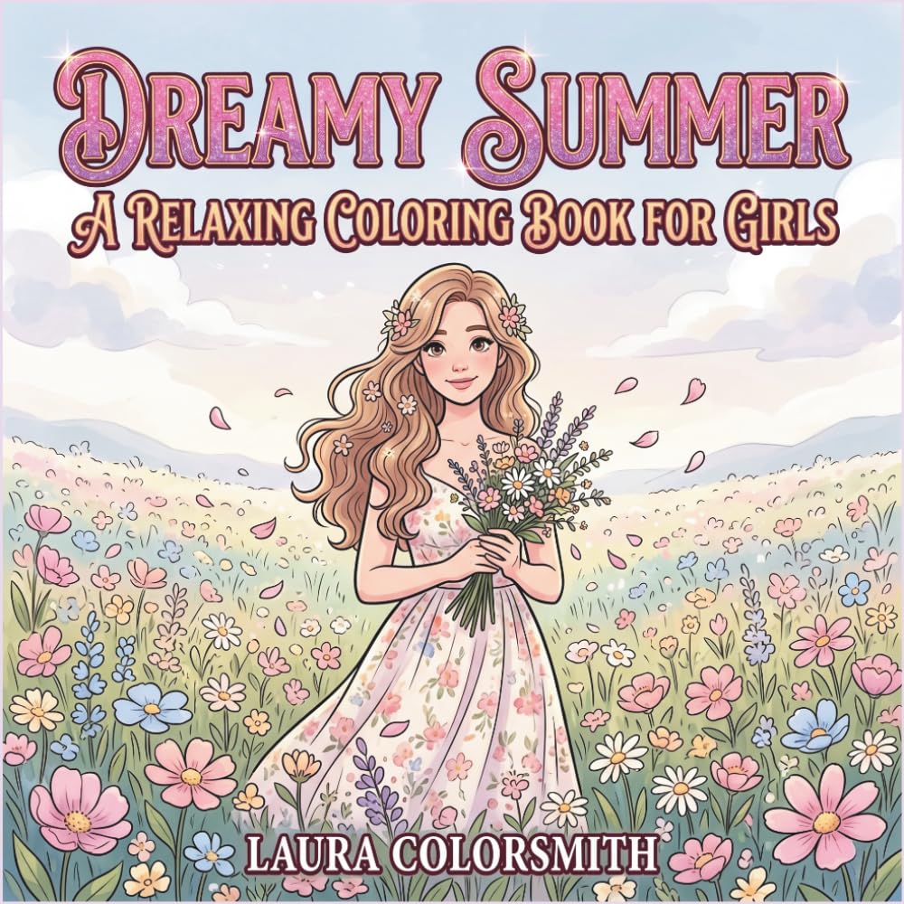 Dreamy Summer – A Relaxing Coloring Book for Girls: Bold & Easy Coloring Book for Teens and Adults Featuring Dreamy Summer Designs for Stress Relief and Relaxation (Summer Girls Coloring Book)