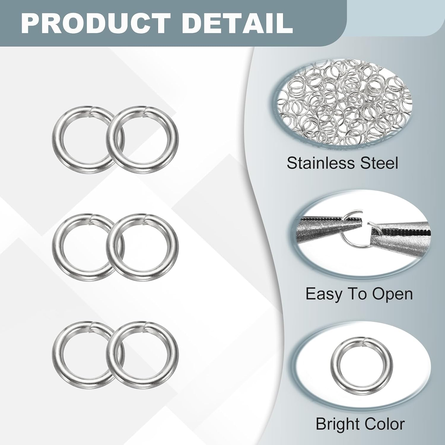 MECCANIXITY 200 Pcs Open Jump Rings, 4mm Split Metal O Ring 0.7mm Thick Keychains Connector Ring for Jewelry Making DIY Necklaces Bracelet Earrings Craft Making, Silver Tone