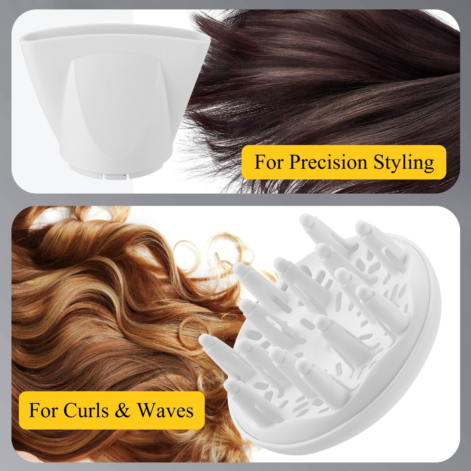 Hair Dryer, 1875W Compact Hair Blow Dryer, with Diffuser and Concentrator, White