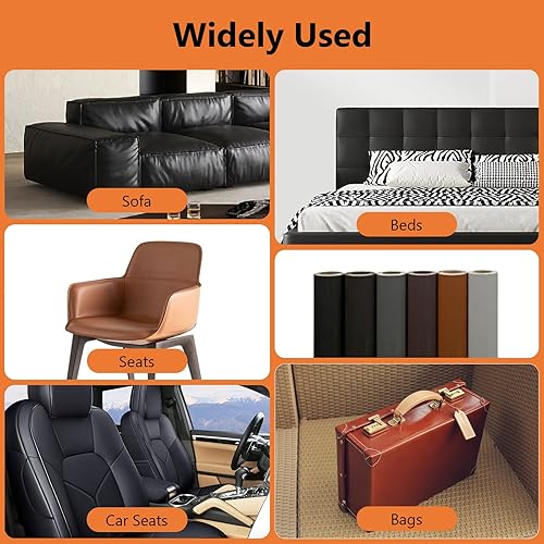 Miniatura 10 de OcePor Parche de reparación de cuero autoadhesivo de 16 x 60 pulgadas, parches de cuero para muebles, kit de reparación de cuero de vinilo para