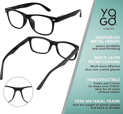 Miniatura 4 de Yogo Vision Blue Light Glasses for Kids Anti Eyestrain UV Protection Computer TV Phone Kids Blue Light Glasses For Boys Girls