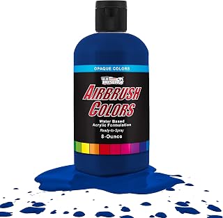 U.S. Art Supply Opaque Phtalo Blue Acrylic Special Effects Airbrush Paint - 8oz Ready to Spray Air Brush Paint for Nails, Models, Fabric - Water-Based Air Brush Painting