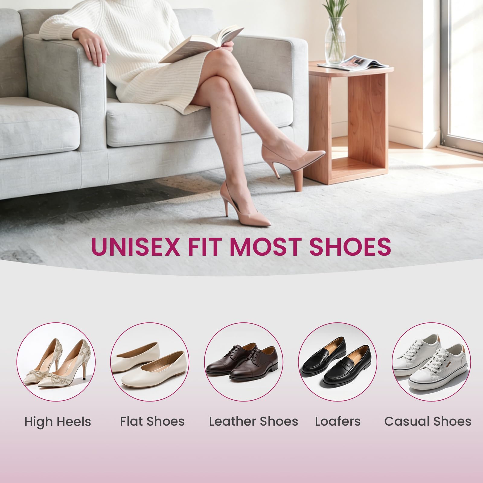 Gel taloneras para zapatos protector talon - Bukihome 3 pares protector talon zapatos suaves para prevenir ampollas, aliviar el dolor, mejorar el ajuste del calzado, cómodas y antideslizantes(Beige)