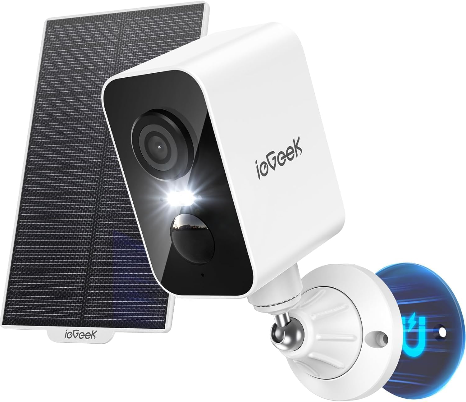 ieGeek 2K Telecamera Magnetica Wi-Fi Esterno Batteria con Pannello Solare