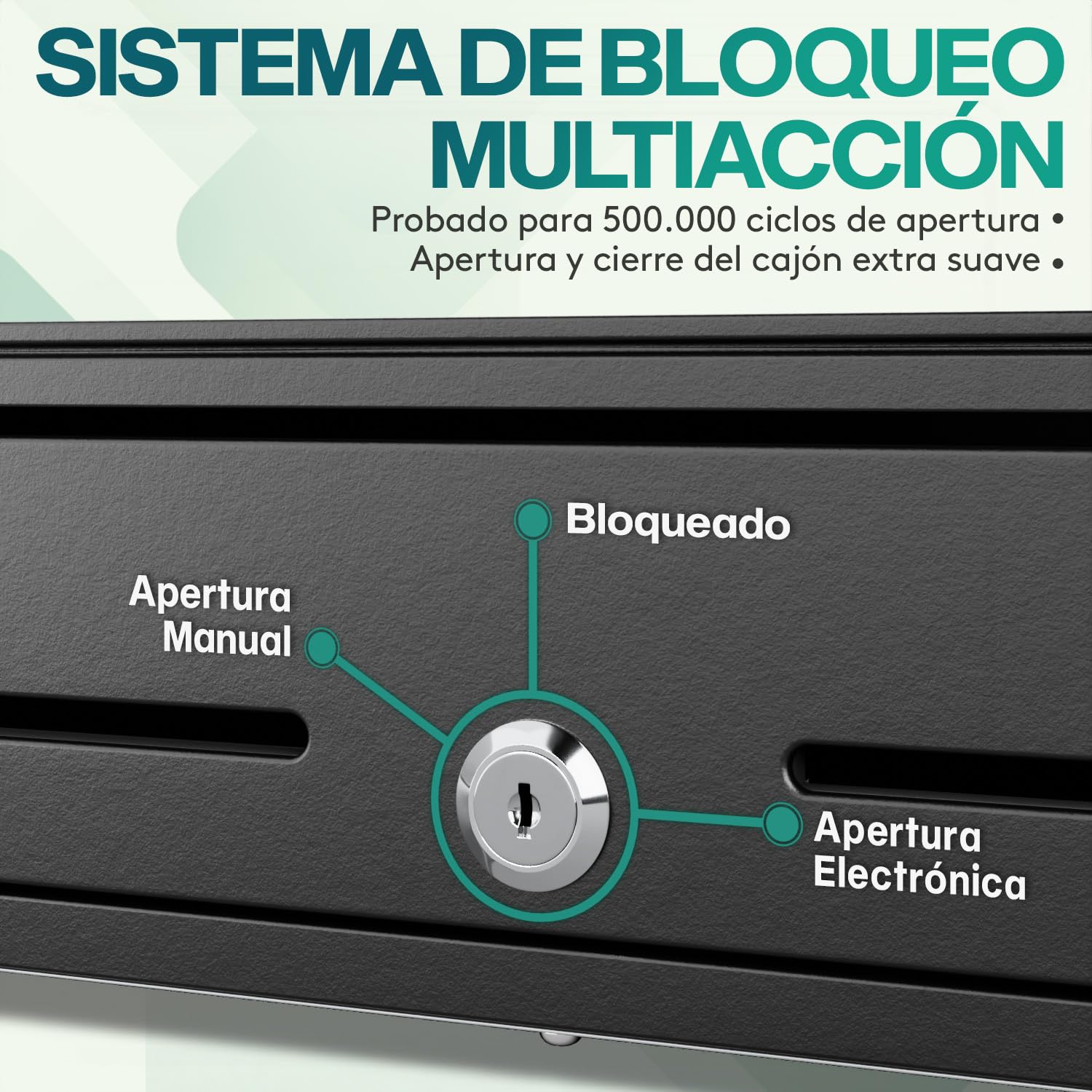 ACROPAQ Cajón portamonedas - Compatible con caja registradora RJ11, 4 compartimentos monedas y 8 billetes, (34 x 33 x 10 cm) Carcasa de metal resistente - Caja registradora negocio