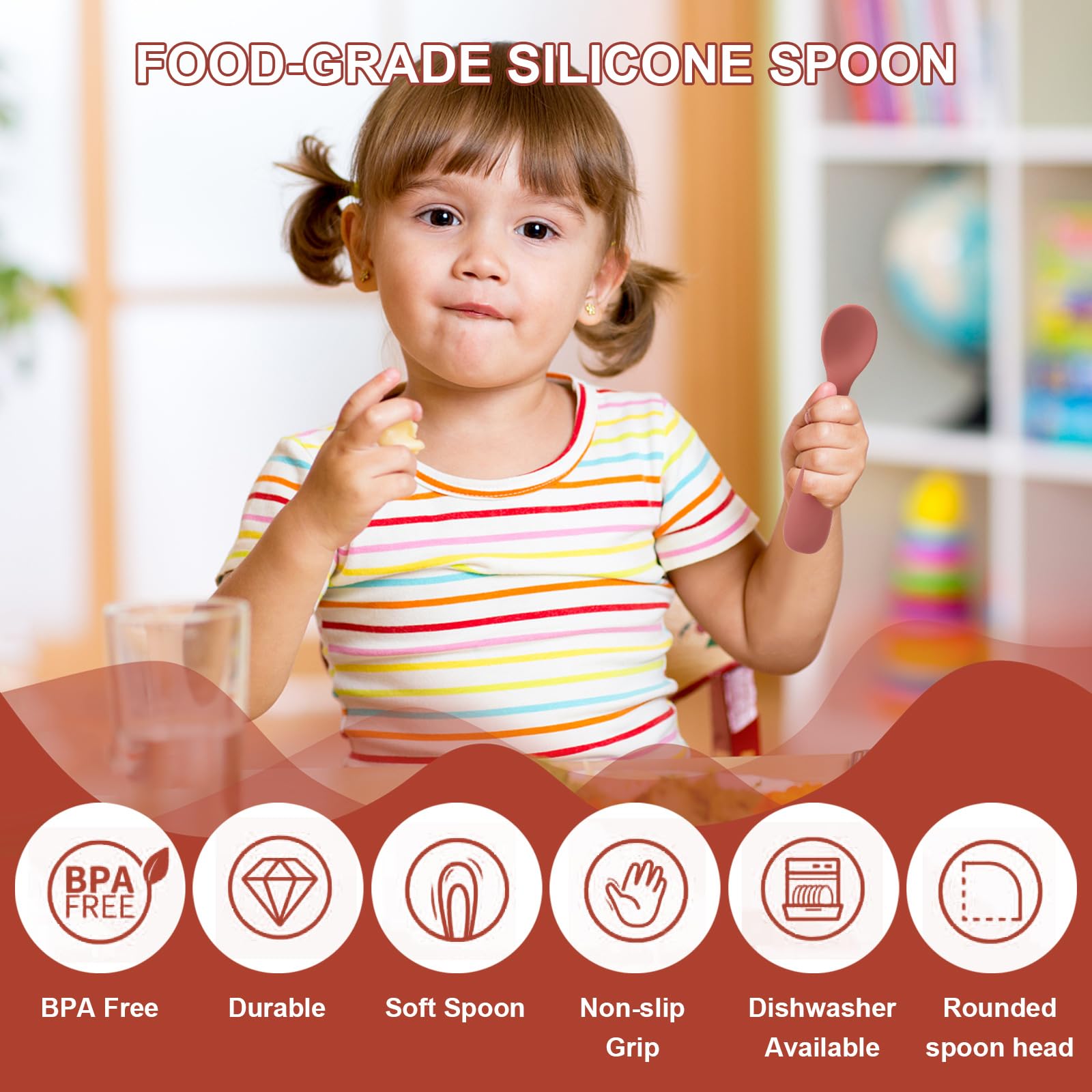 Toddler Utensils Special Supplies Duo Spoon Set (3-Pack) - Textured For ...