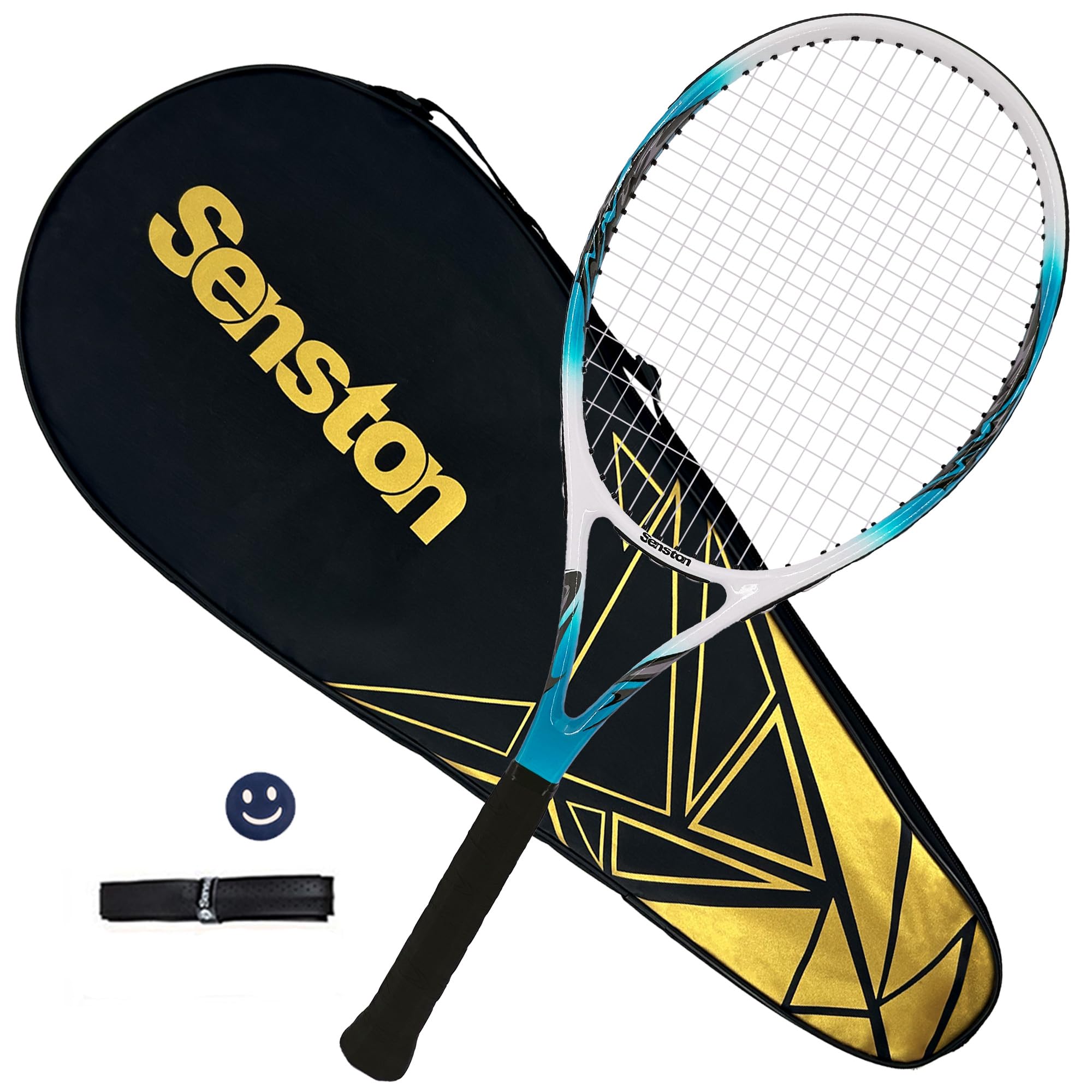 Senston 27 inch Tennis Racket for Adults 1 Pack Tennis Racket Set Tennis Overgrip, Vibration Damper
