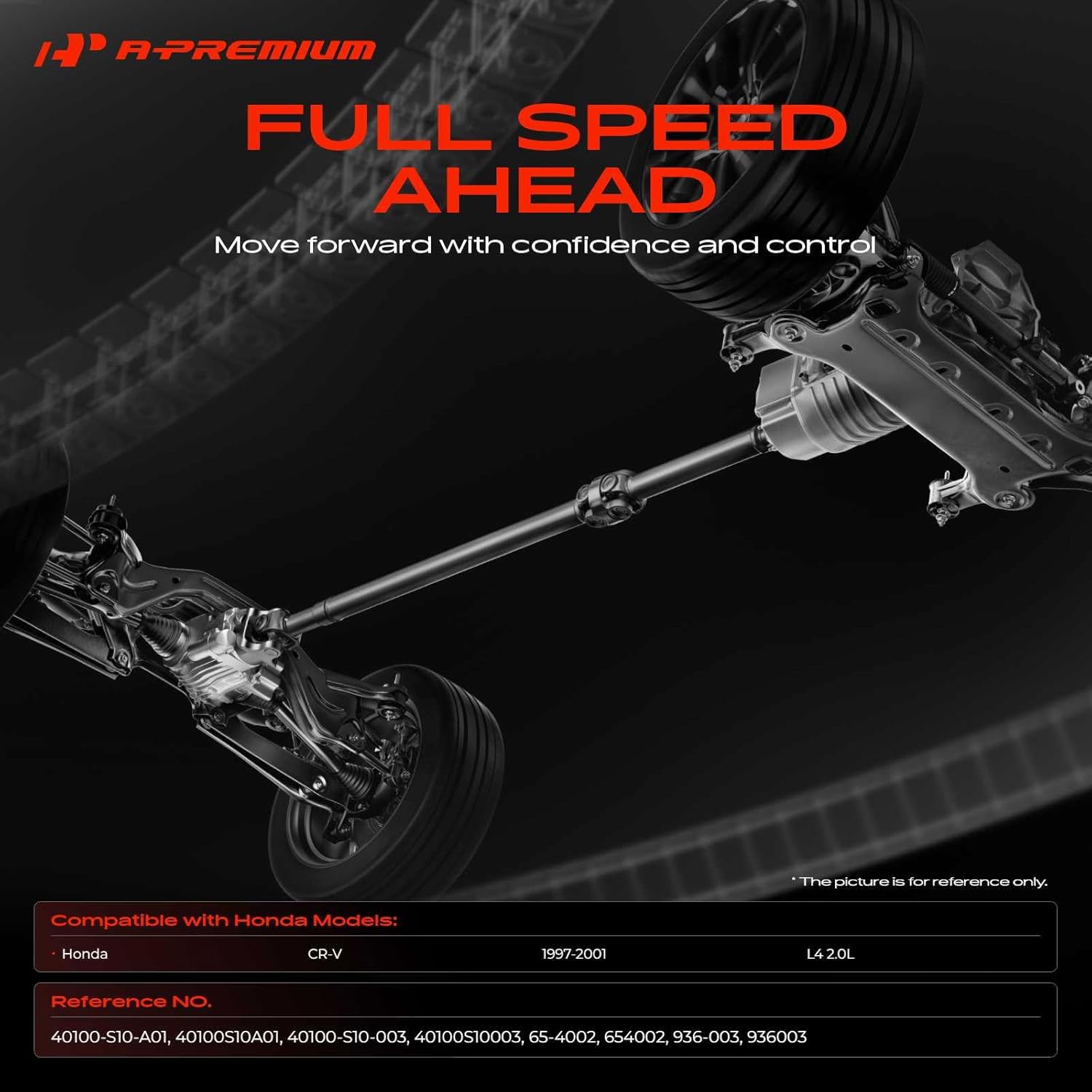 A-Premium Rear Drive Shaft Assembly Compatible with 1997-2001 Honda CR-V 2.0L L4, 4WD, Prop Shaft | Replaces 40100s10a01, 40100-S10-003 | 82.6"-84.37" OEM Replacement