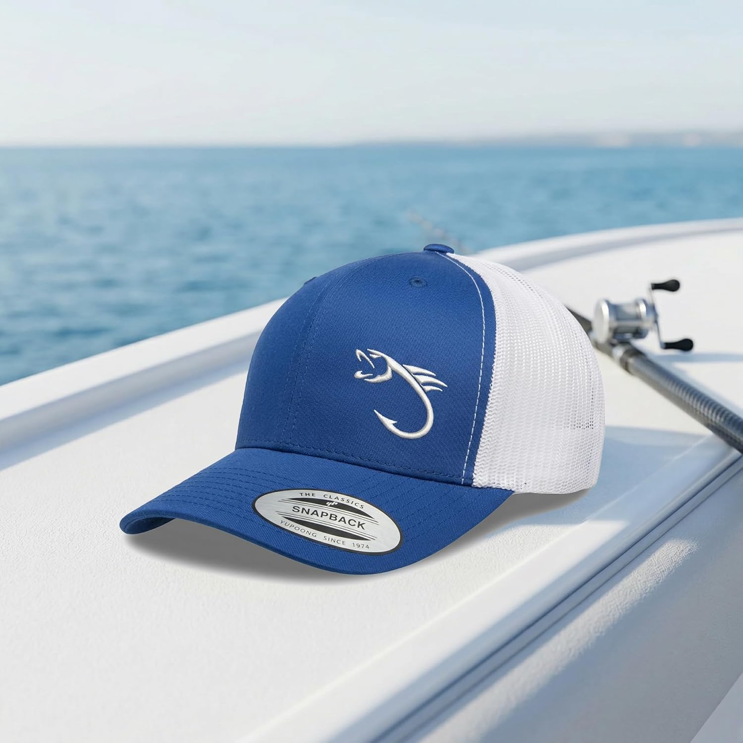 Embroidered Fishing Trucker Hat – Breathable Mesh Snapback Cap for Men & Women, Dad Fishing Gift, Outdoor Hat