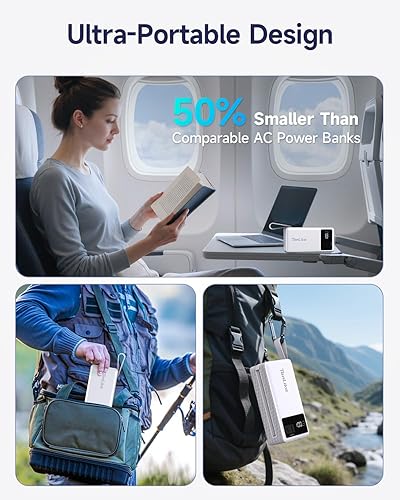 Miniatura 7 de Estación de energía portátil de 99.9 Wh para camping Essentials, generador eléctrico pequeño, batería de litio grande con 110 V 80 W nominal de 120