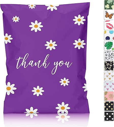 Miniatura 1 de JinRuiKJ Thank You - Sobres de polietileno de 10 x 13 pulgadas, 100 unidades, bolsas de envío impermeables y resistentes al desgarro para ropa,