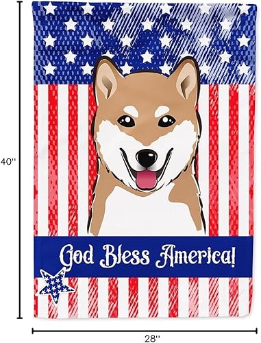 Vista 22 de Caroline's Treasures BB2171GF American Flag and Border Collie Garden Flag Mailbox Flag Decorative Yard Flag Banner Outside Patio Artwork Yard Flower