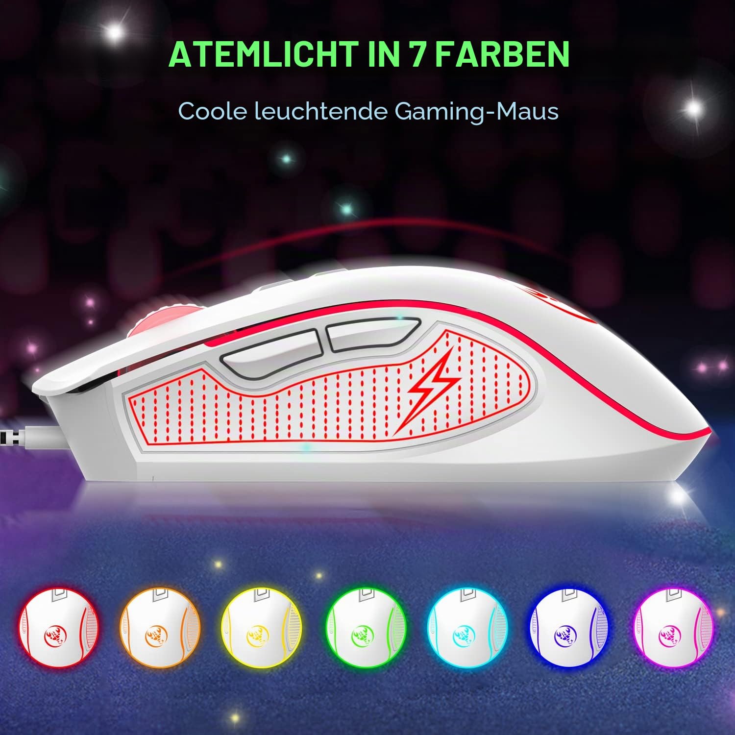 ZIYOU LANG Pc Tastatur Maus mit Kabel, mäuse, tastaturen & eingabegeräte, Gaming-Tastatur-Maus mechanische Feel, Tastatur Maus bis zu 3600 DPI, optische 7 Tasten PC, Laptop, Computer, Grün