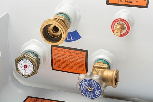 Miniatura 3 de Flame King YSN203a - Cilindro horizontal de tanque de propano ASME RV de 20.3 galones, 16 x 27 pulgadas, color blanco