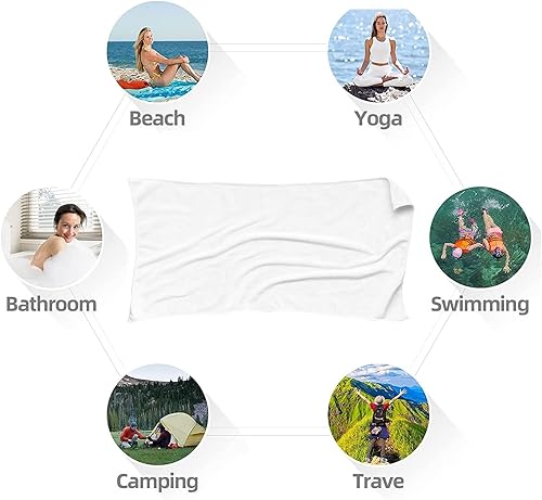 Miniatura 7 de OAHEDIAM Toalla de playa personalizada con nombre, toallas de microfibra personalizadas sin arena para playa, toalla de piscina de secado rápido,