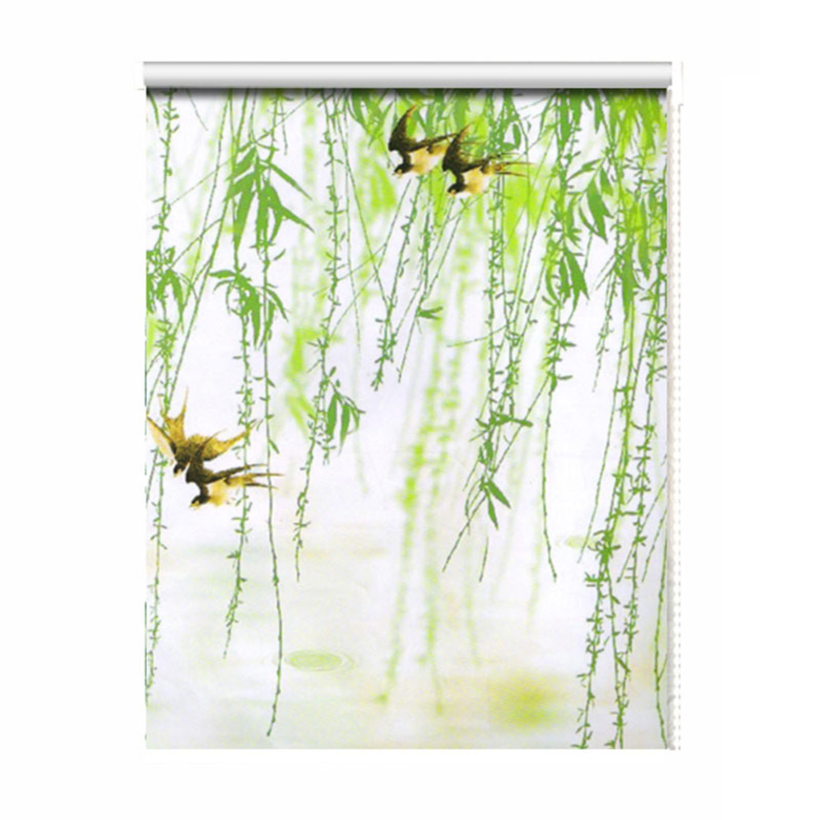 Generic Roller Blinds Green Blackout Roller Shade,Leaf Pattern Fabric Roll up Shades, Easy to Pull Down & up Waterproof Fabric Window Roller Shades Blind,004,1.05MX2M