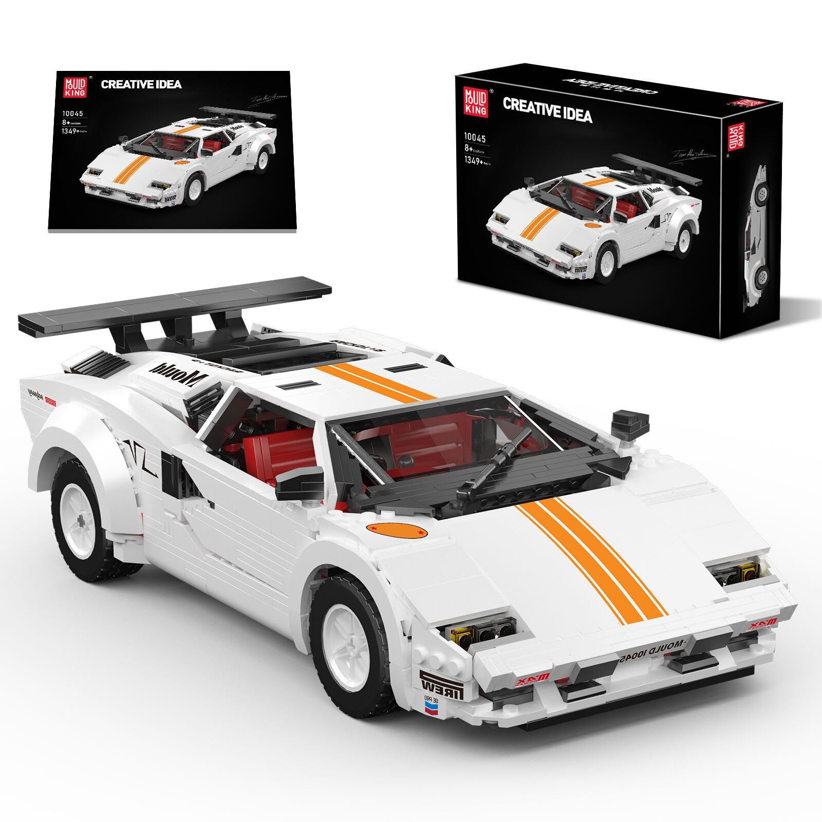 Mould King 10045 Modelo de bloques de construcción de coche deportivo, 1349 piezas, versión estática de coche, juego de construcción de coches de carreras, bloques de sujeción, juguetes para adultos