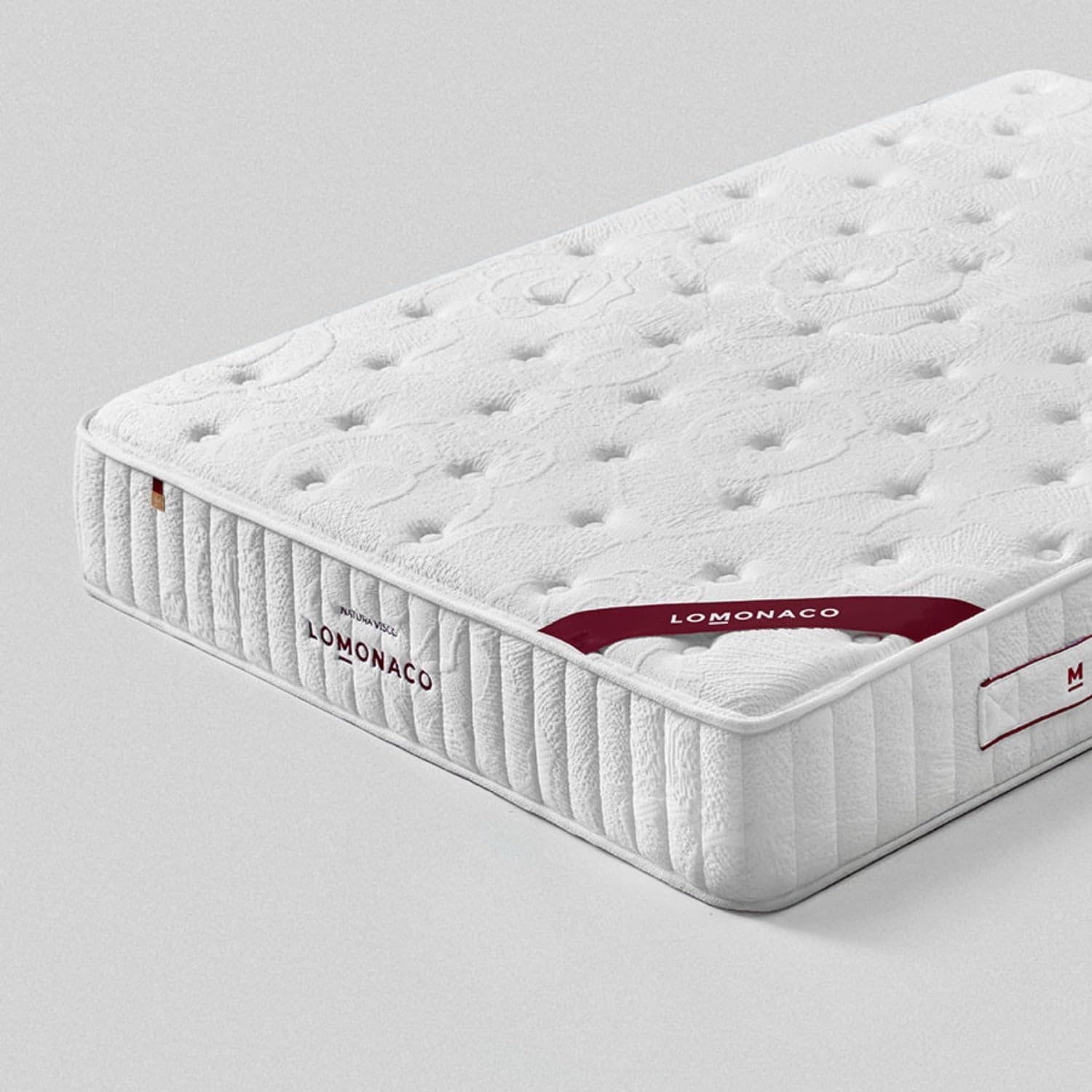 Colchón Natura Visco de LOMONACO 135 x 190 cm | Núcleo HR de Alta Firmeza | Capa Viscoelástica Adaptable | Tejido Transpirable y Fibra Termorreguladora | Altura 25 cm