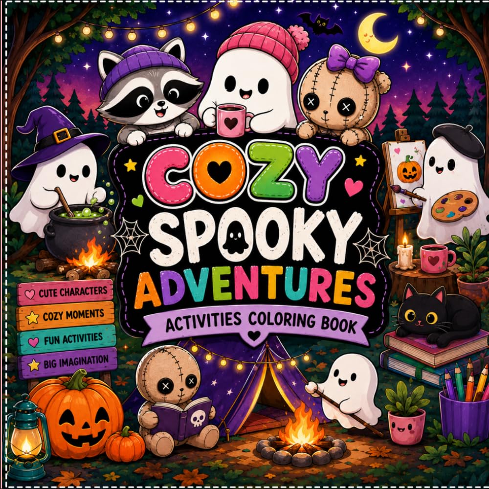 Cozy Spooky Adventures Coloring Book: Cute Ghosts, Cozy Activities, and Fun Halloween Adventures to Color (Color Craftery Cozy Coloring Collection)