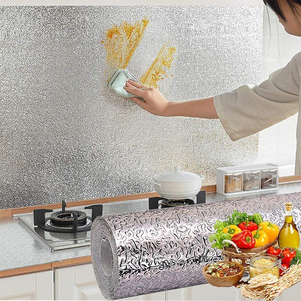 VROKLA 60CM X 200CM Kitchen Wallpaper Oil Proof Waterproof, Self-Adhesive Wall Sticker for Kitchen Anti-Mold and Heat Resistant Aluminium Backsplash Wallpaper for Walls Cabinets Drawers and Shelves (B09N7FZYNR) Amazon Price History, Amazon Price Tracker